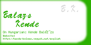 balazs kende business card